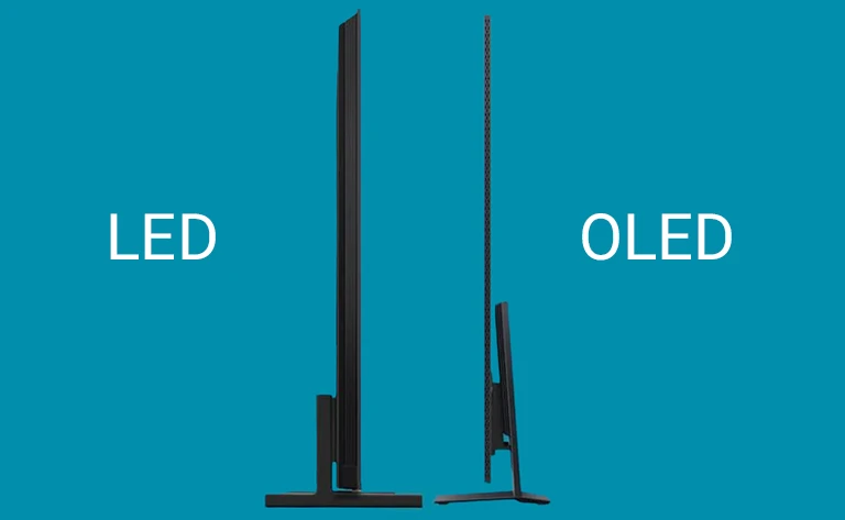 مقایسه ضخامت OLED در برابر LED