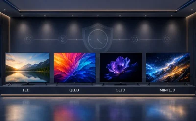مقایسه طول عمر پنل تلویزیون LED QLED OLED Mini LED