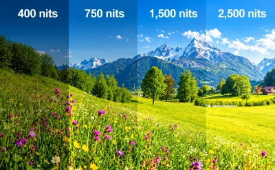 مقایسه روشنایی تلویزیون بر اساس مقدار نیت